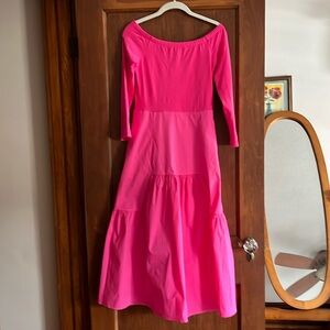 Beautiful deep pink off the shoulder dress